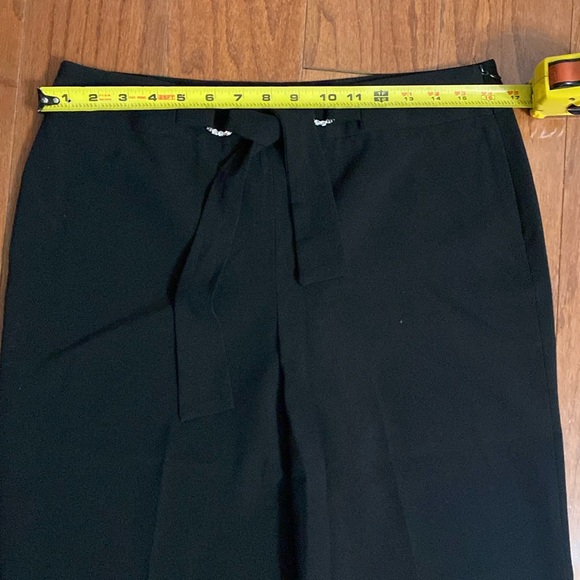 Larry Levine petite stretchy black pants with rhinestones buckle tie belt. MP - Picture 6 of 10